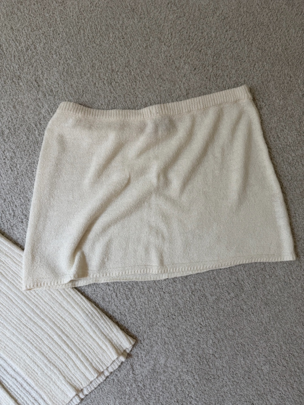 Free People Cream Knit Button Front Vest & Mini Skirt Set - Picture 6 of 7
